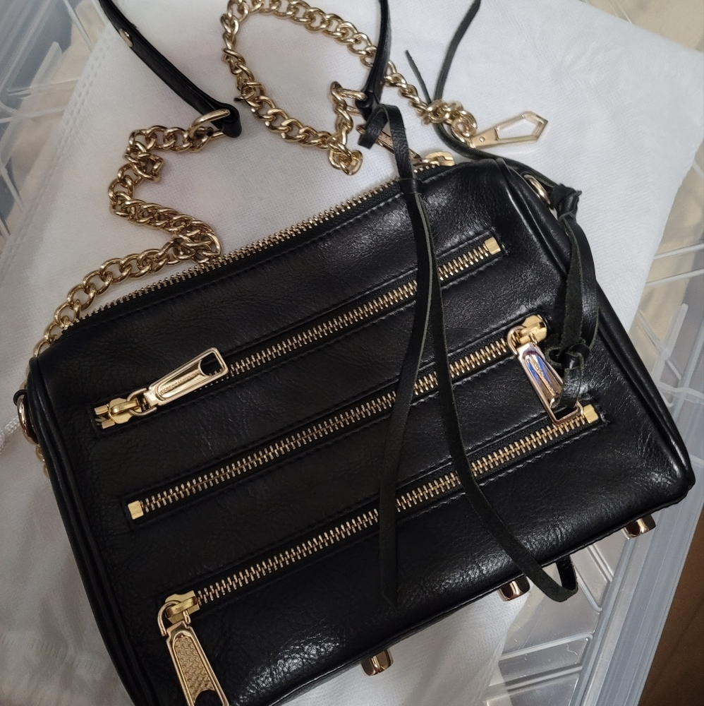 Black Leather Crossbody Bag